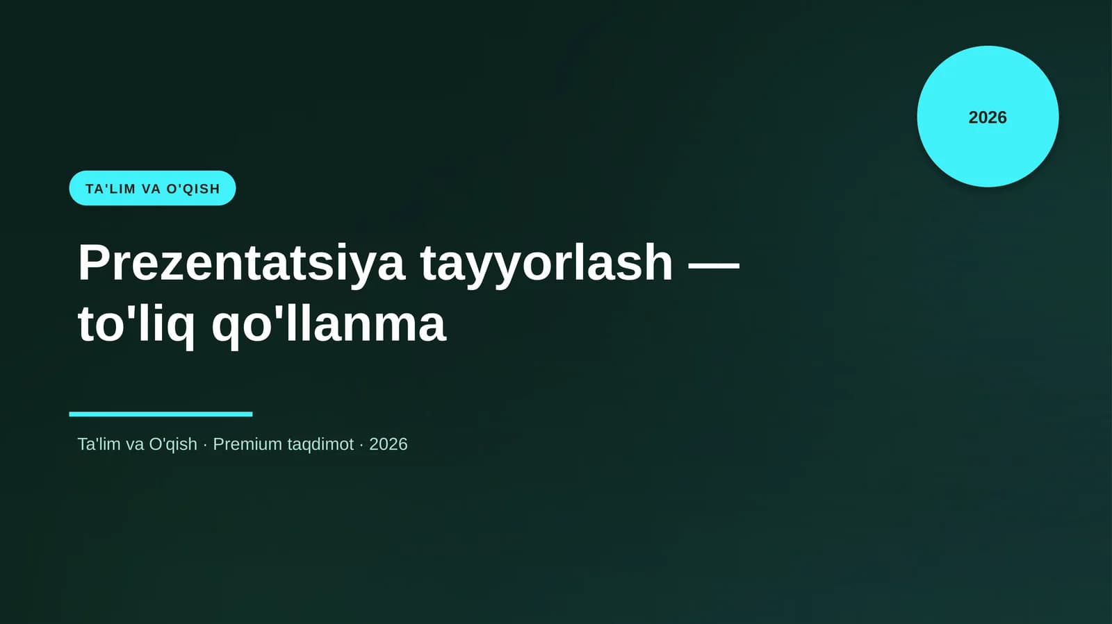 Prezentatsiya tayyorlash