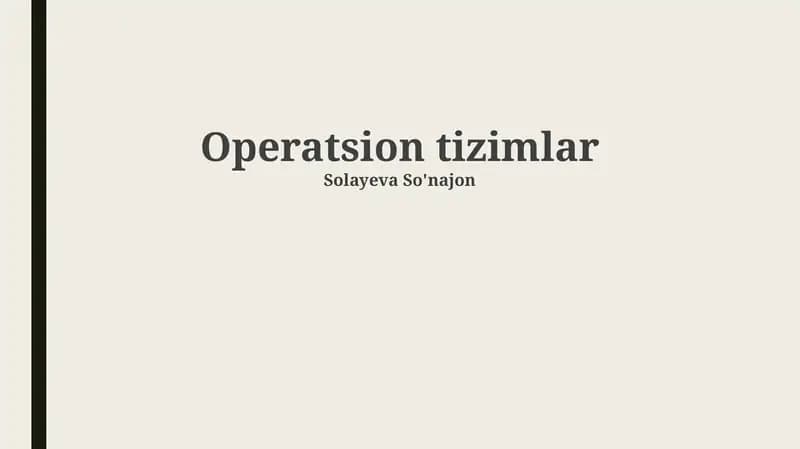 Operatsion tizimlar
