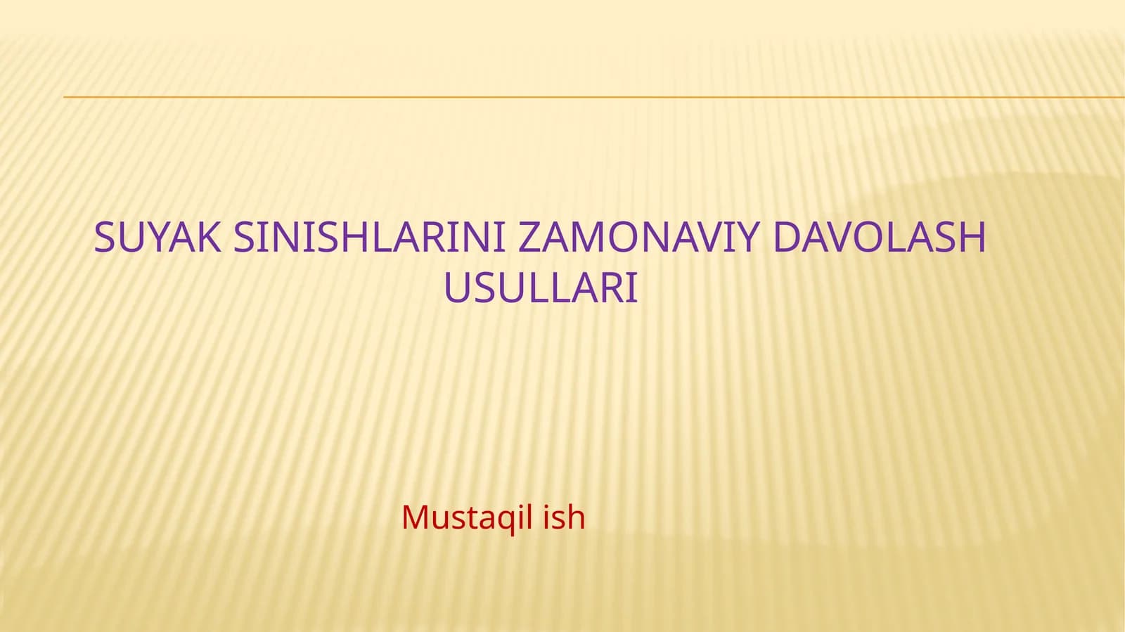 Suyak sinishlarida zamonaviy davolash usullari