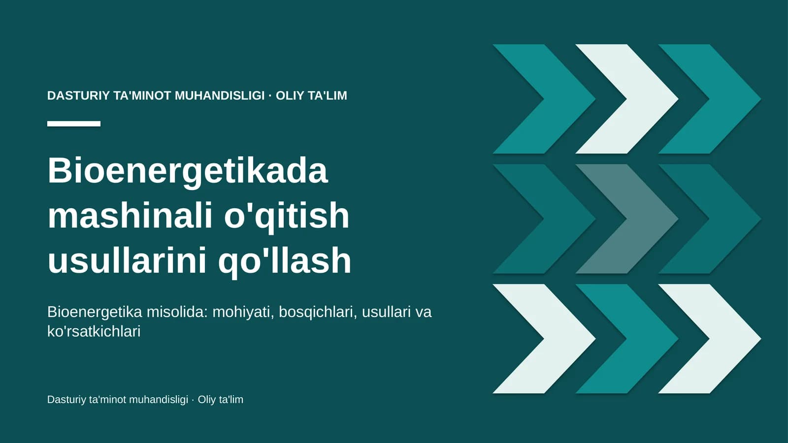 bioenergetikada mashinali o'qitish usullarini qo'llash 5481