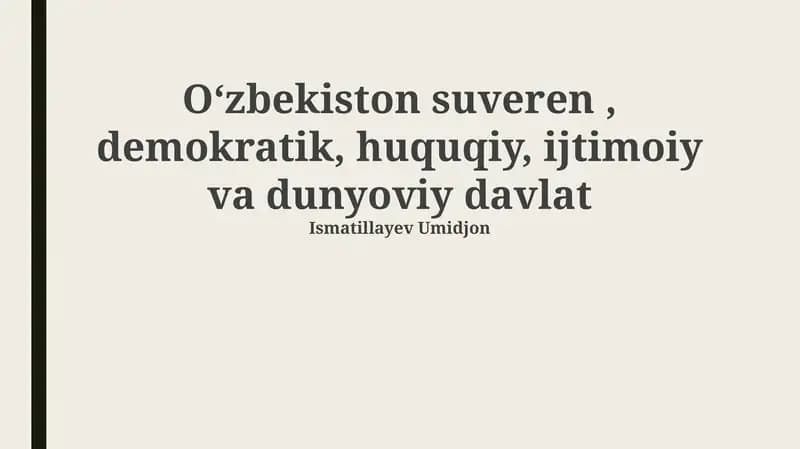 Oʻzbekistonning Suverenligi