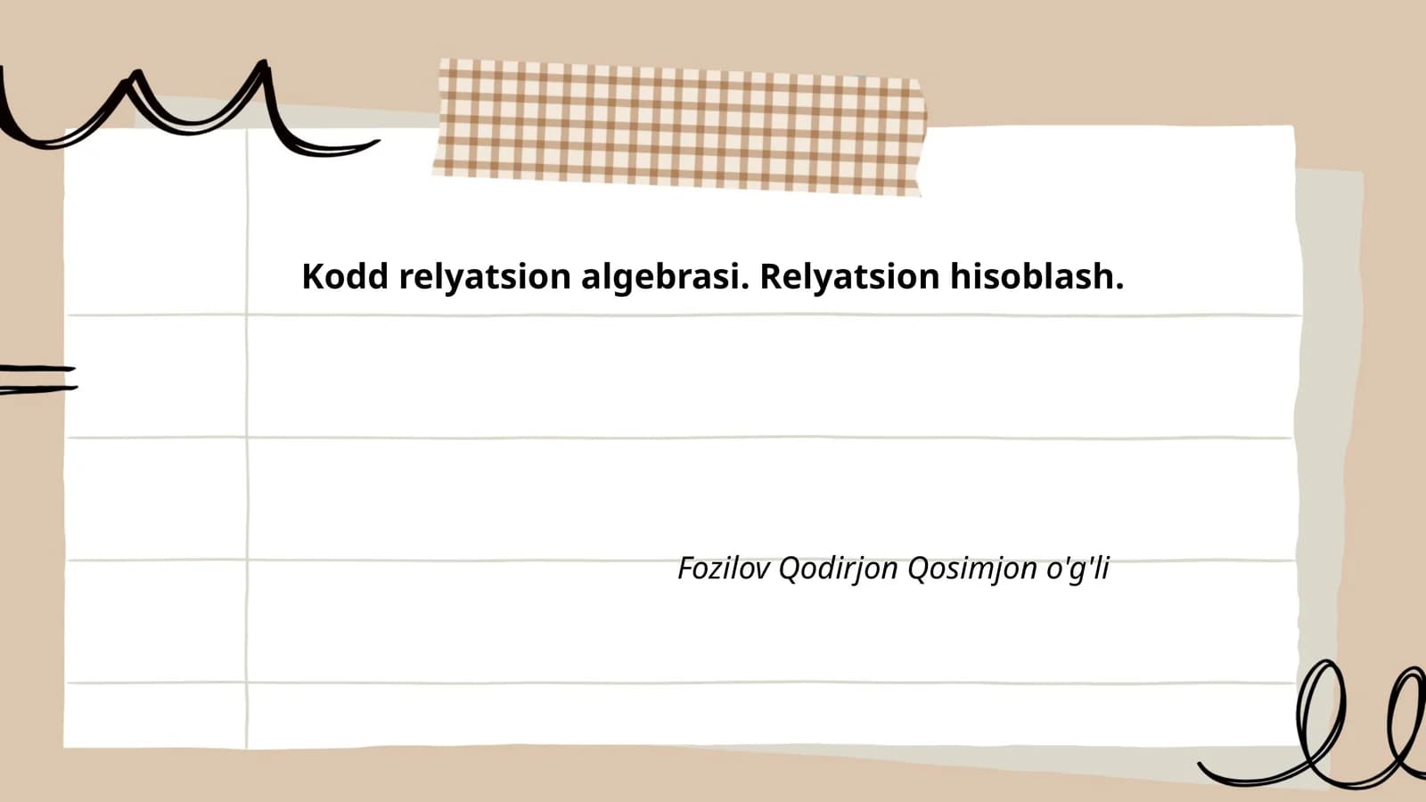 Relatsion ma'lumotlar bazalari (RDBMS)