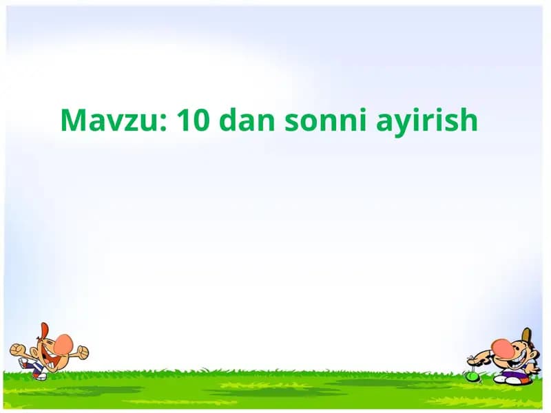 10 dan sonni ayirish