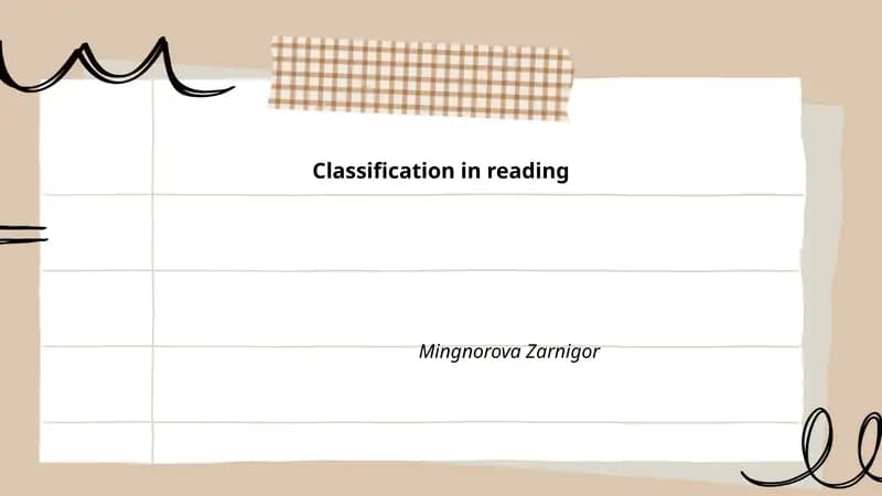 Classification in reading