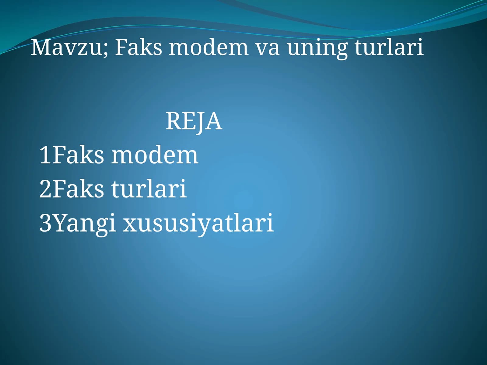 Faksmodem va uning turlari