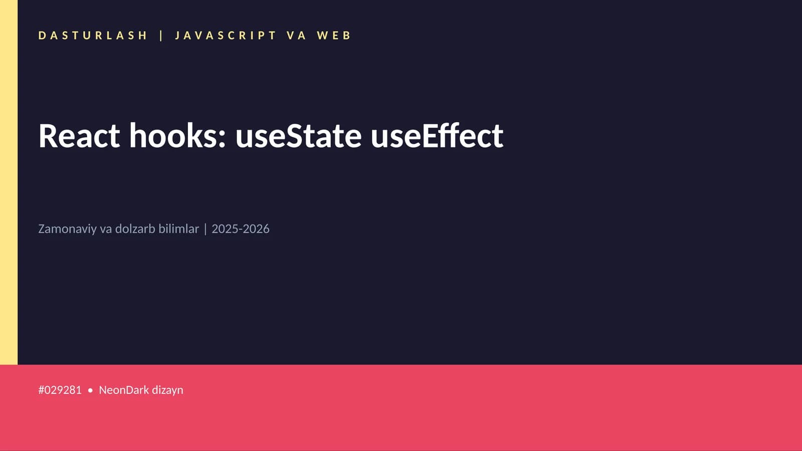 React hooks: useState useEffect
