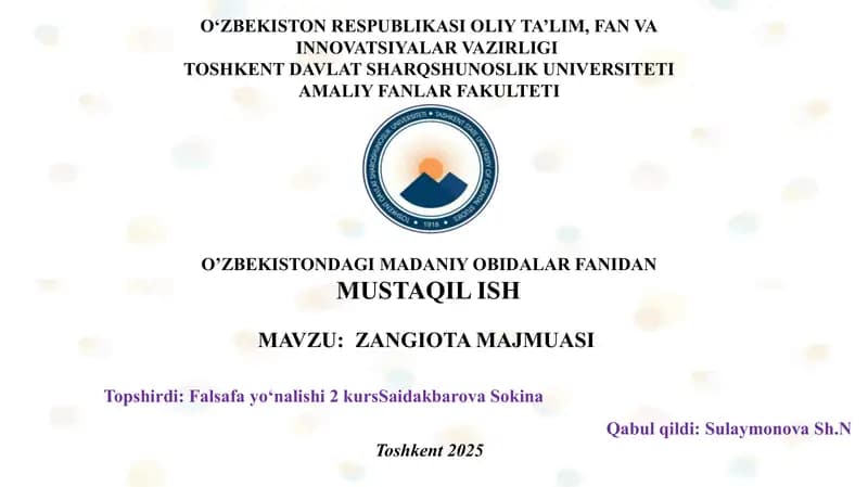 ZANGIOTA MAJMUASI  SLAYD
