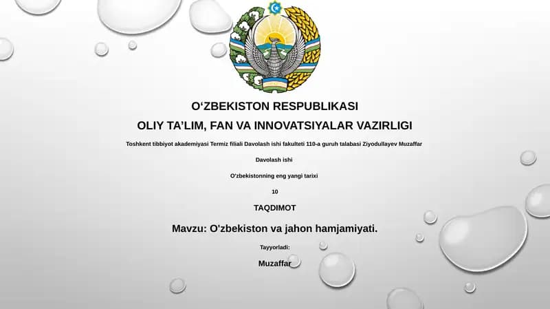 O'zbekistonning eng yangi tarixi