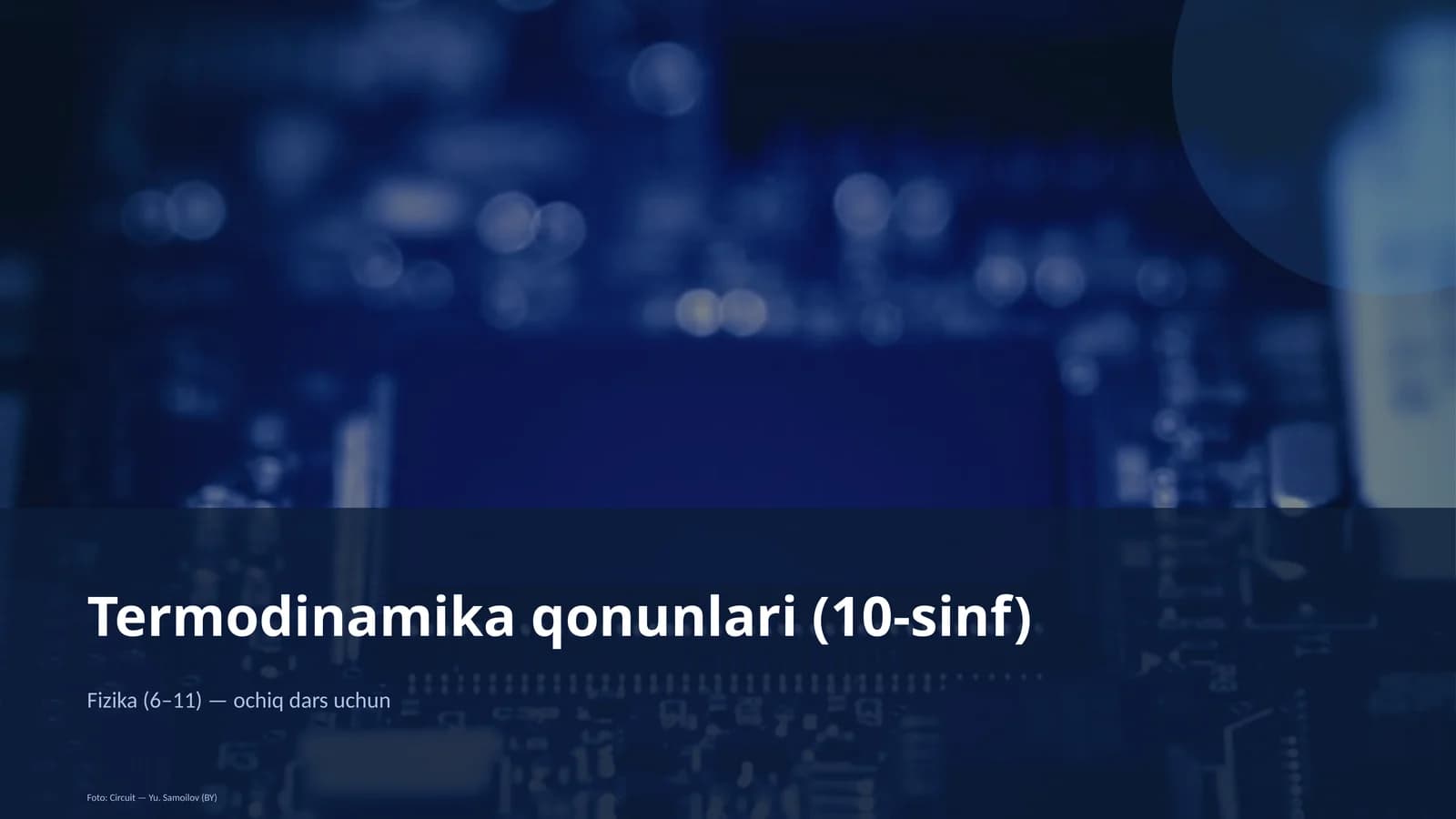 Termodinamika qonunlari (10-sinf)