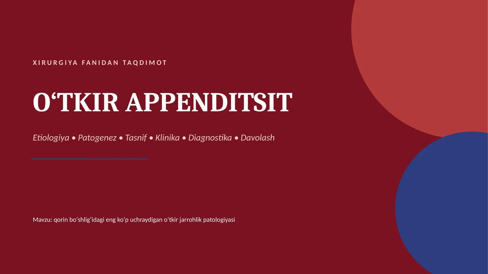 O‘TKIR APPENDITSIT