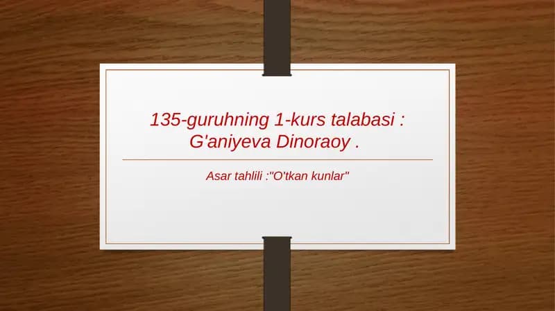 O'tkankunlar