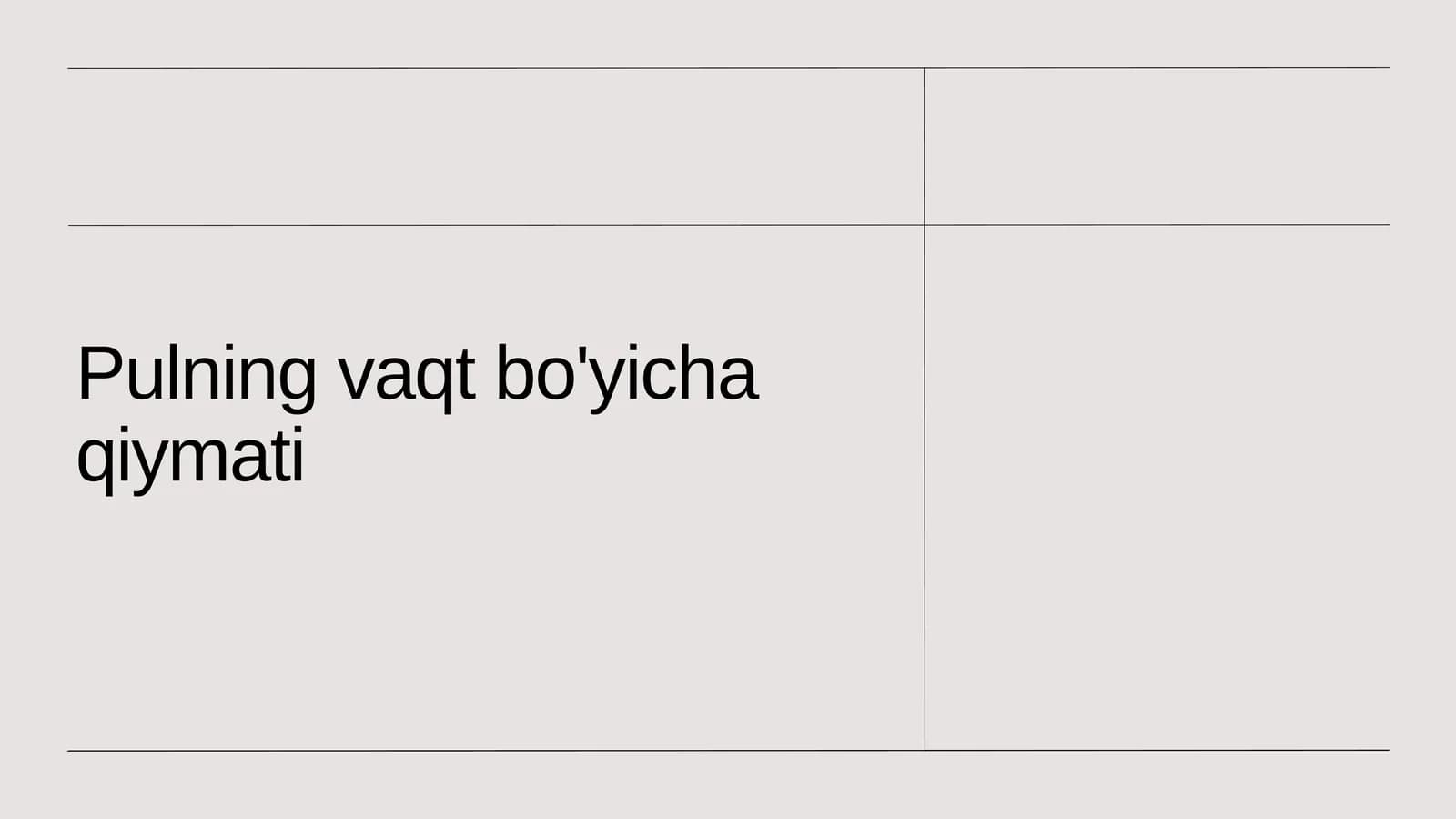 Pulning vaqt bo'yicha qiymati