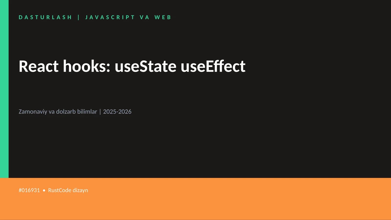 React hooks: useState useEffect