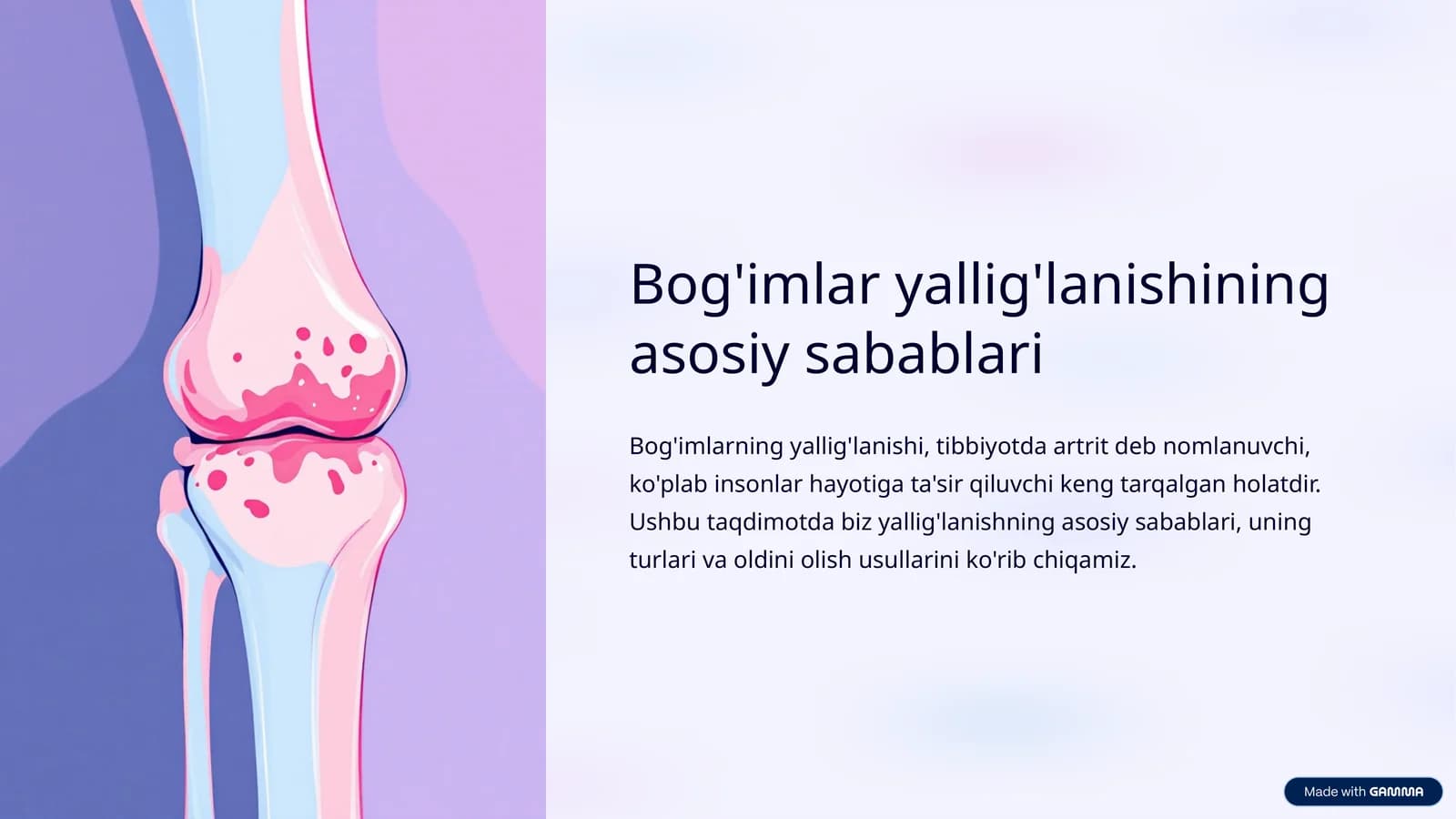 Yallig'lanishning asosiy sabablari
