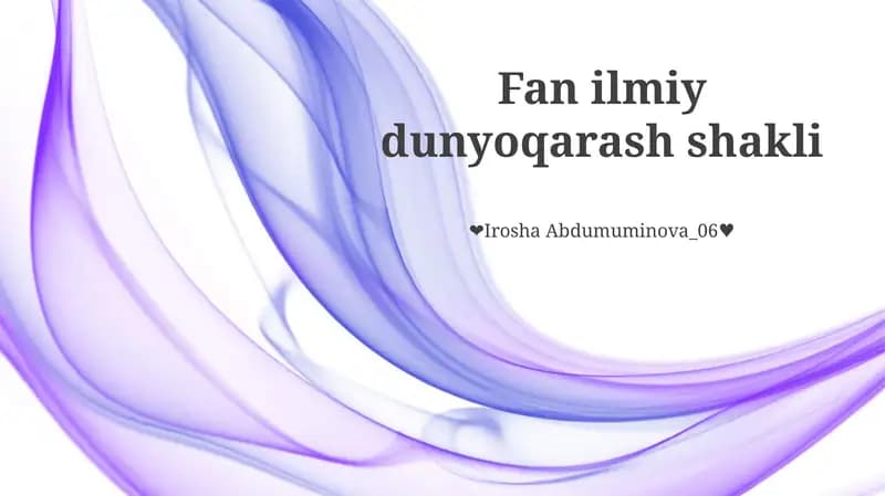 Ilmiy dunyoqarash shakli