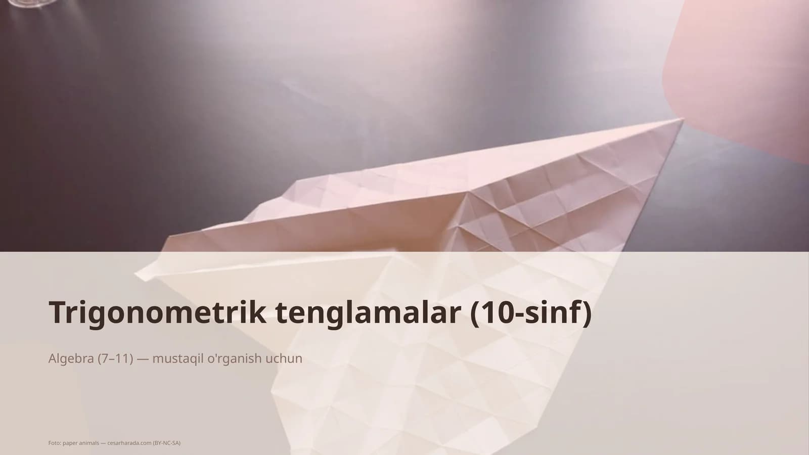 Trigonometrik tenglamalar (10-sinf)