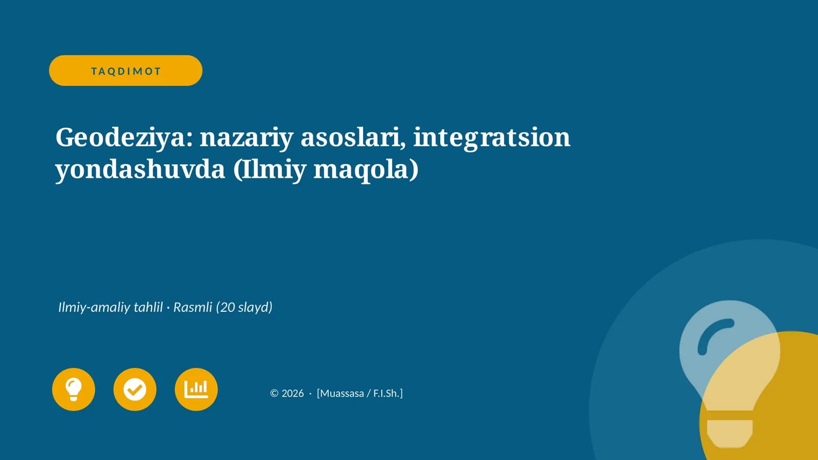 Geodeziya: nazariy asoslari, integratsion yondashuvda (Ilmiy maqola)