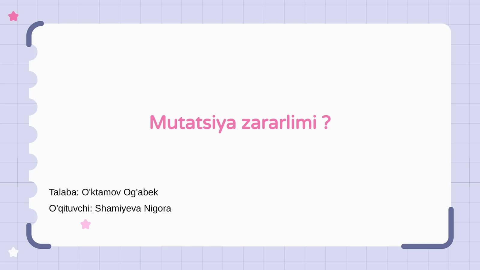 Mutatsiya zararlimi?