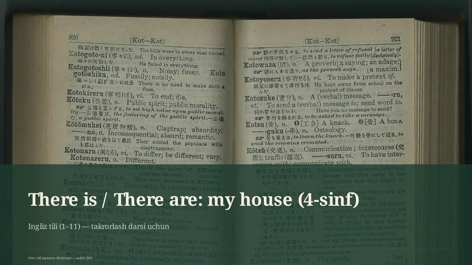 There is / There are: my house (4-sinf)