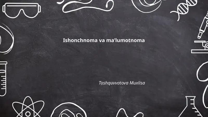 Ishonchnoma va maʼlumotnoma