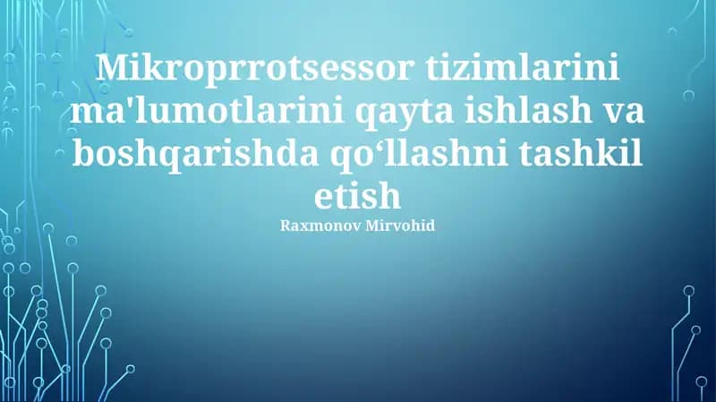 Mikroprotsessor tizimlari