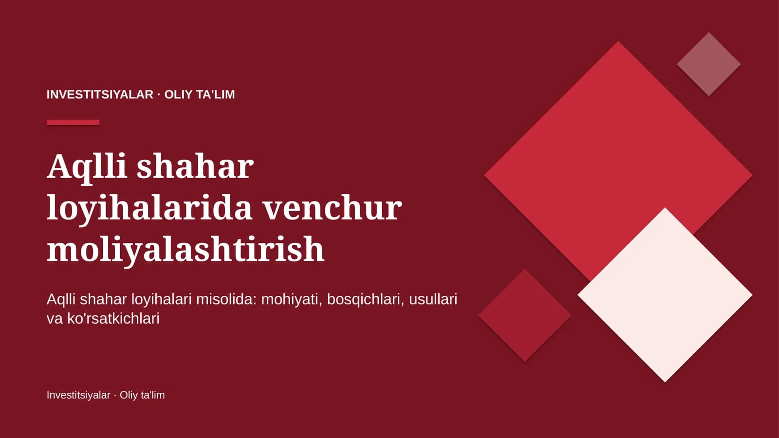 Venchur moliyalashtirish: mohiyati