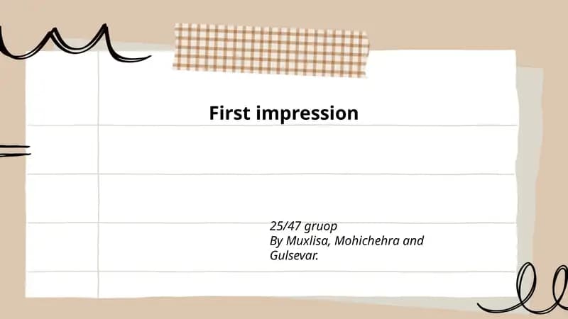 First impression