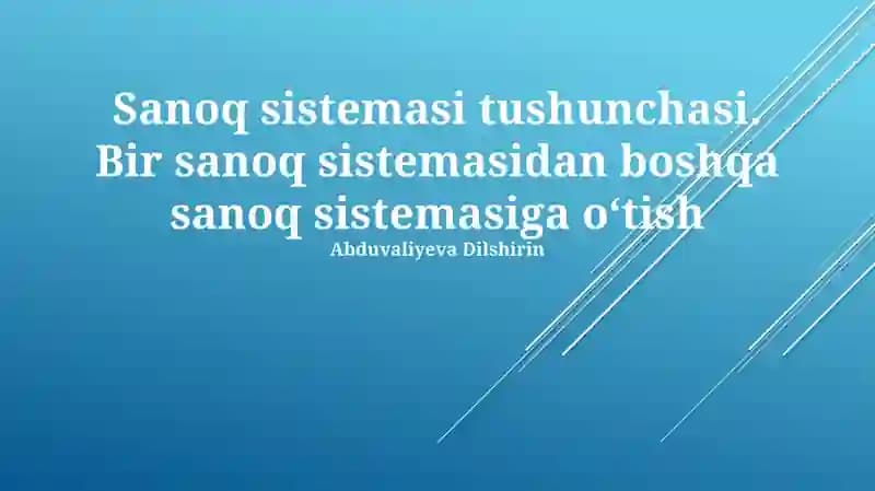 Sonlar tizimlari
