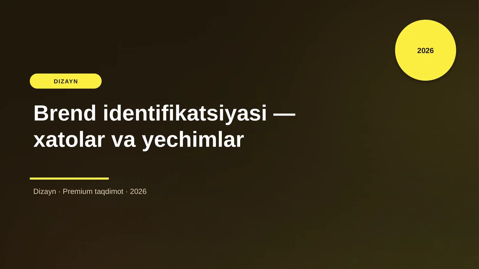 Brend identifikatsiyasi — xatolar va yechimlar