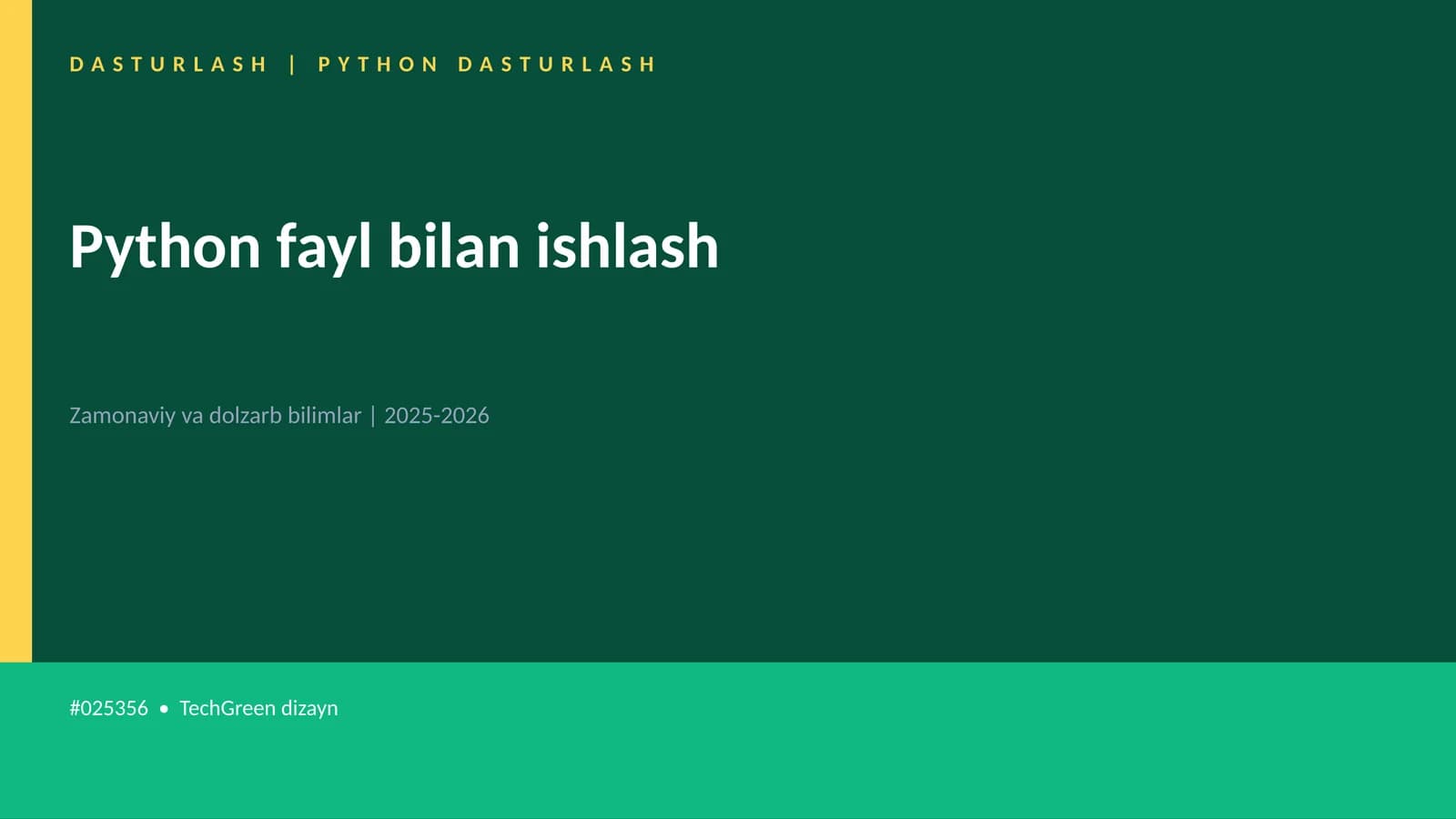 DASTURLASH | PYTHON DASTURLASH