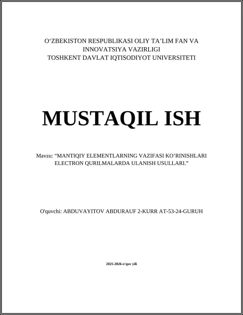 Mantiqiy elementlar