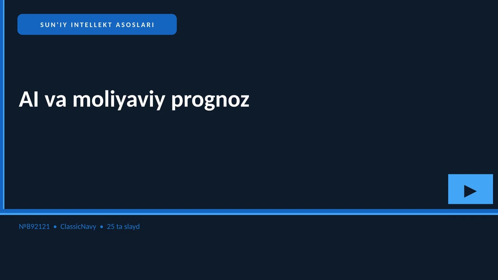 SUN'IY INTELLEKT ASOSLARI