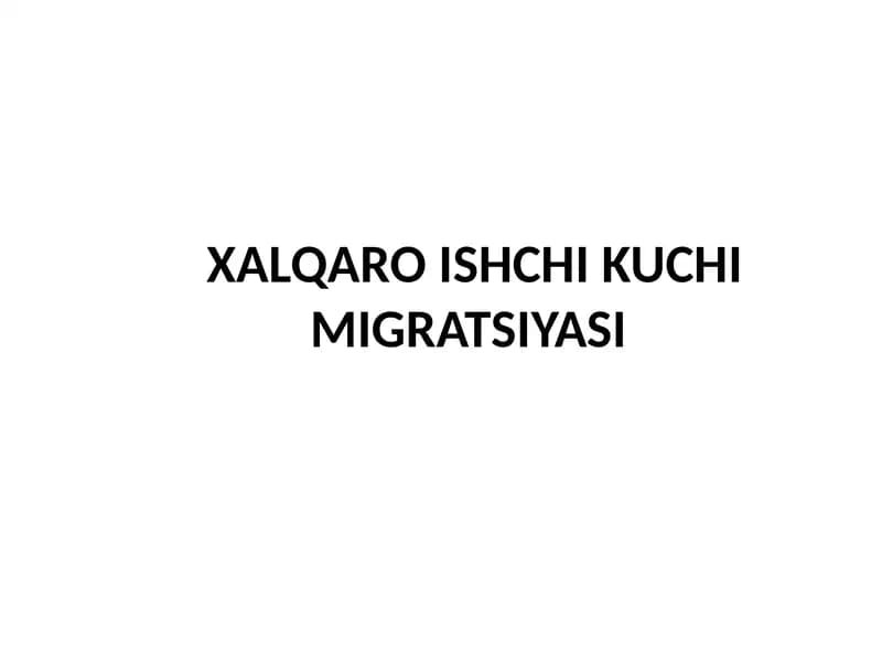 Ishchi kuchi migratsiyasi