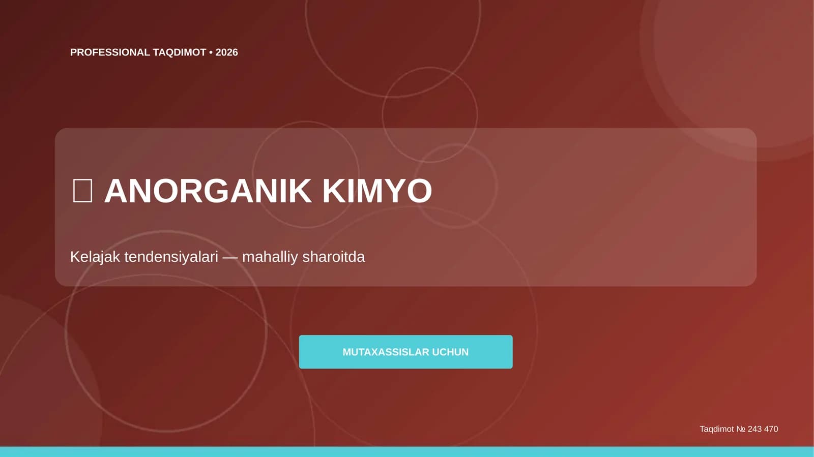 ANORGANIK KIMYO Kelajak Tendensiyalari