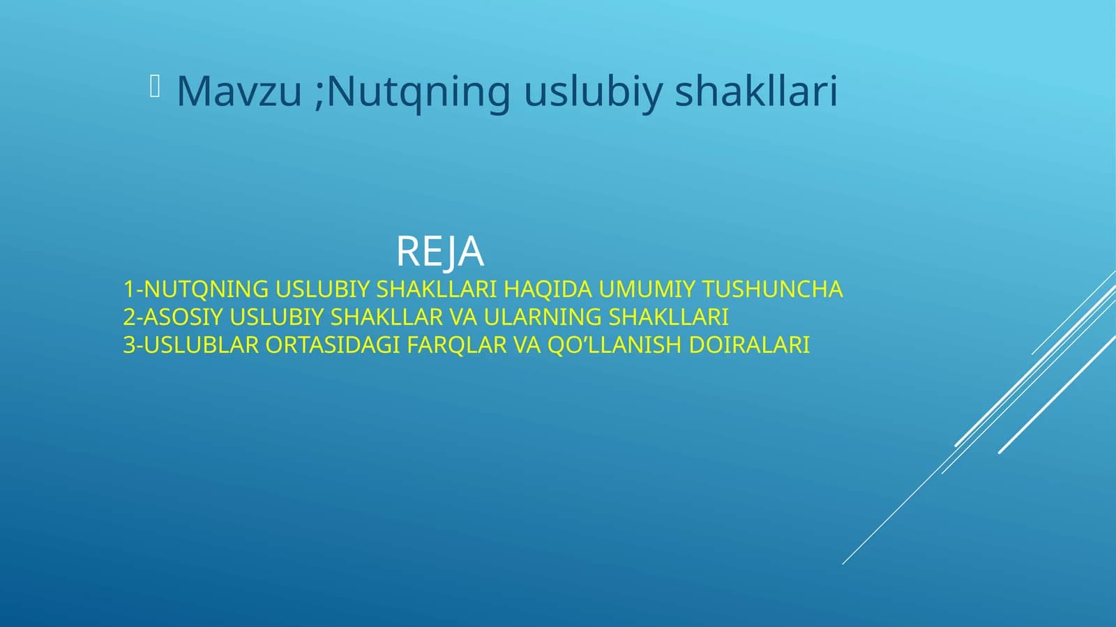 Nutqning uslubiy shakllari