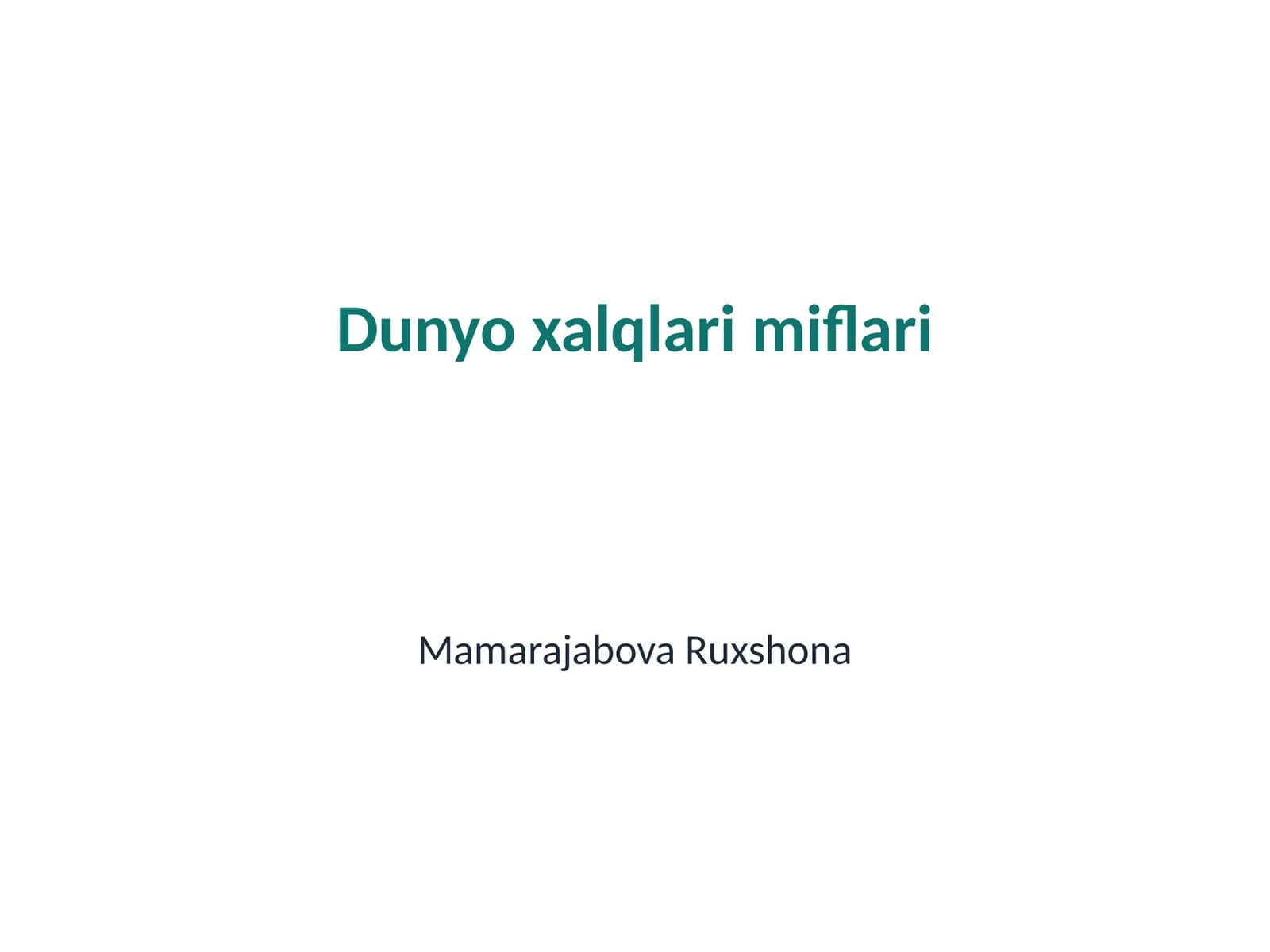 Dunyo xalqlari miflari