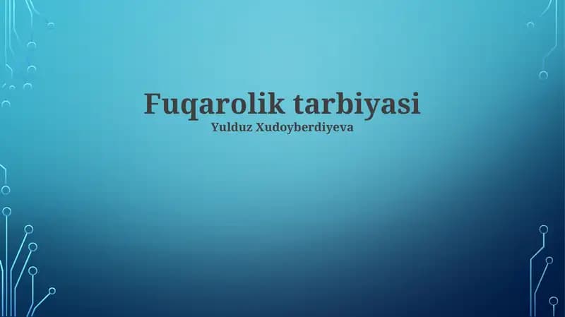 Fuqarolik tarbiyasi