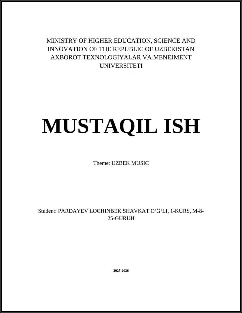 UZBEK MUSIC