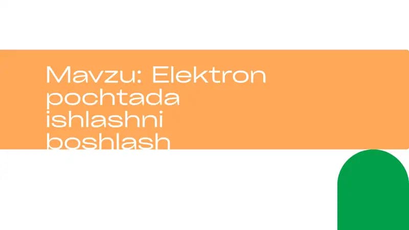 Elektron pochta hisobi yaratish