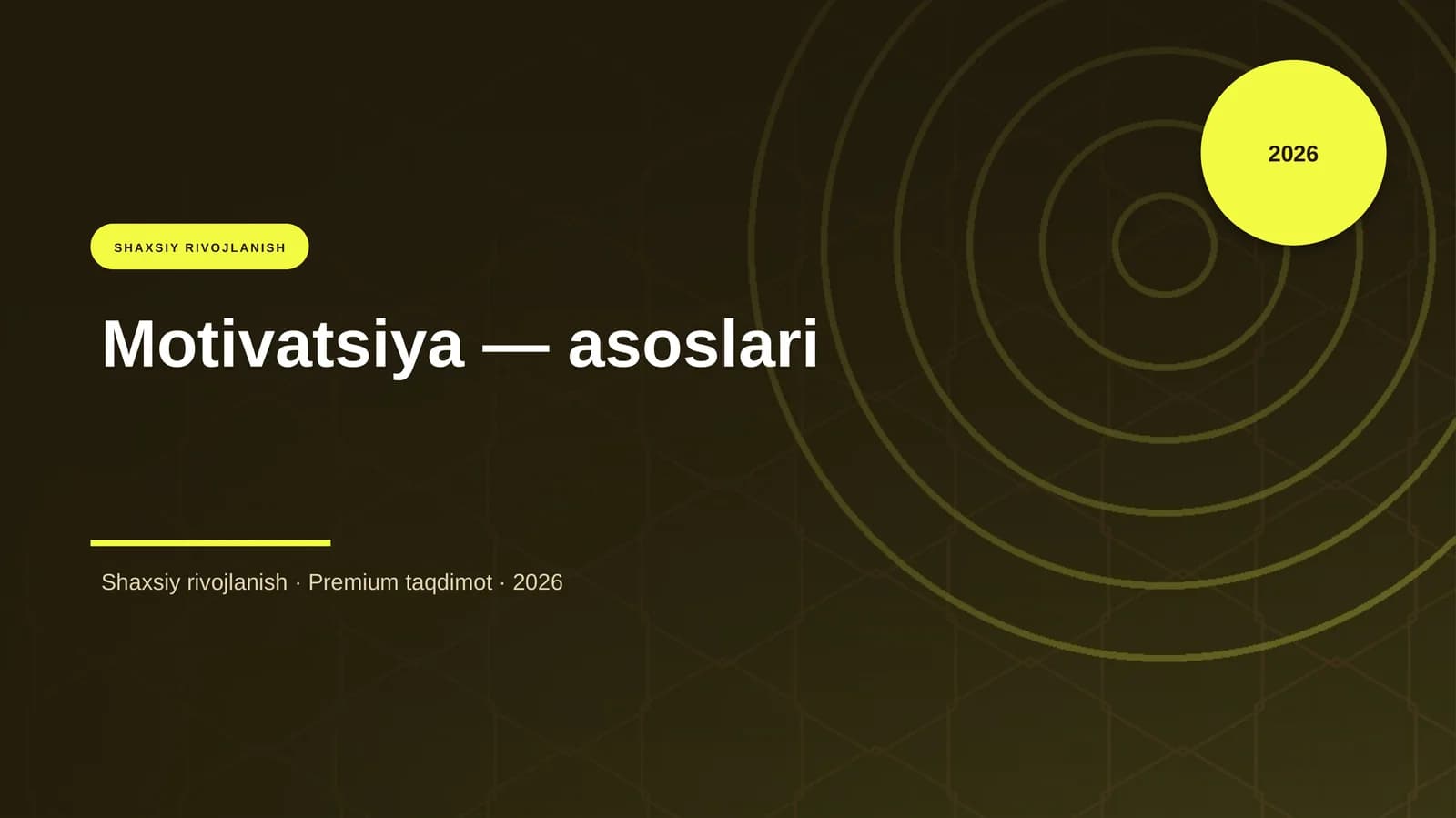 Motivatsiya — asoslari