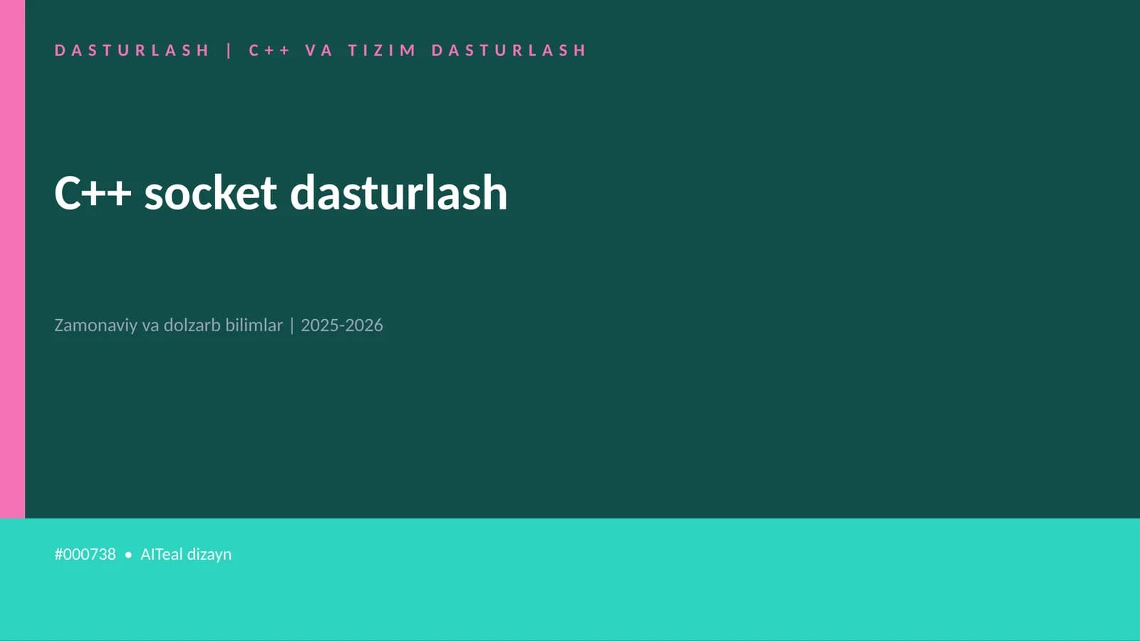 C++ socket dasturlash