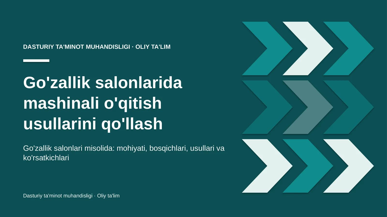 Go'zallik salonlarida mashinali o'qitish usullarini qo'llash
