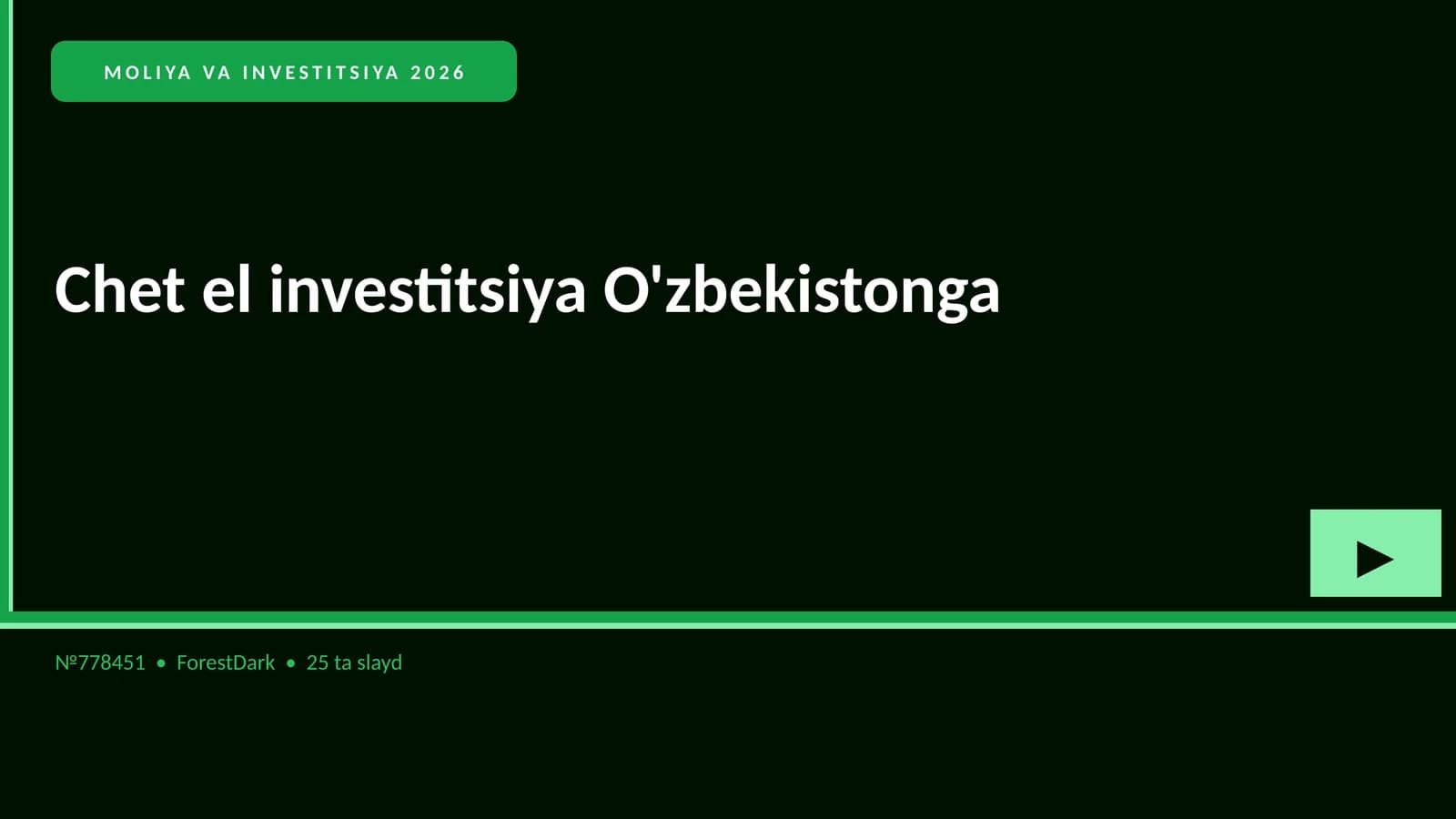 MOLIYA VA INVESTITSIYA 2026
