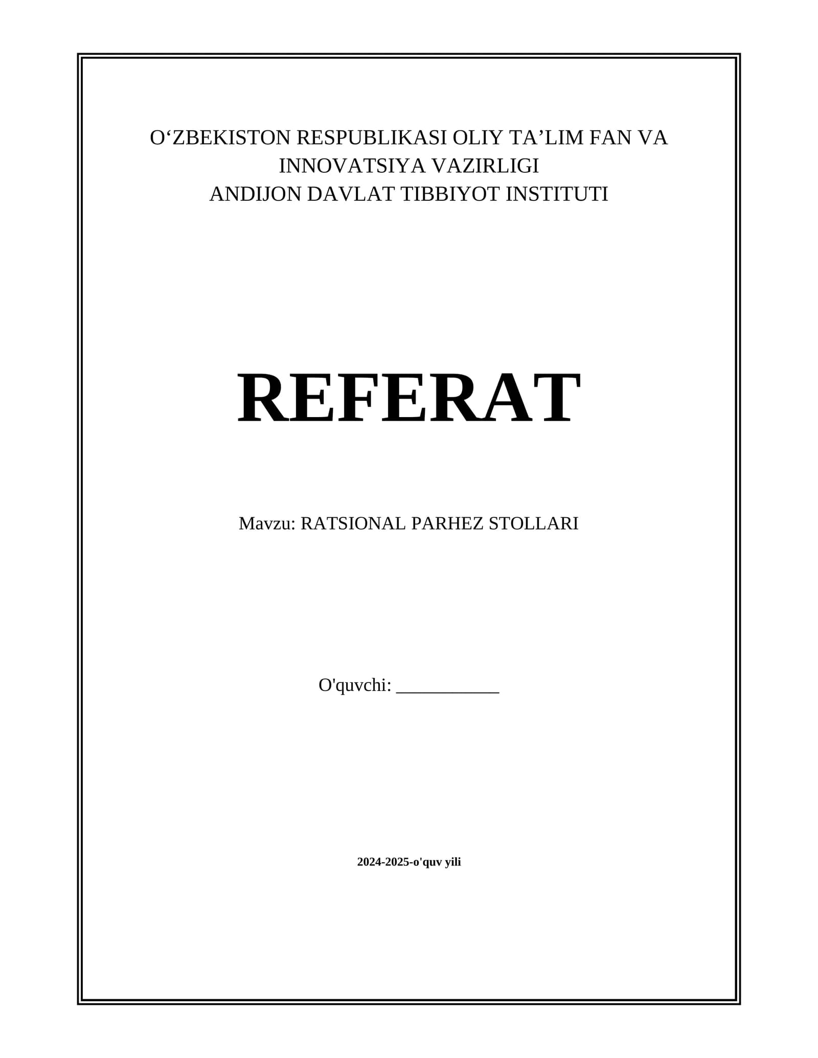 RATSIONAL PARHEZ STOLLARI
