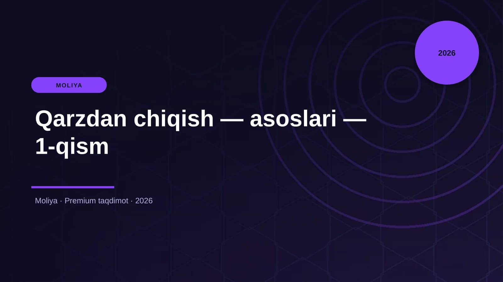 Qarzdan chiqish — asoslari — 1-qism