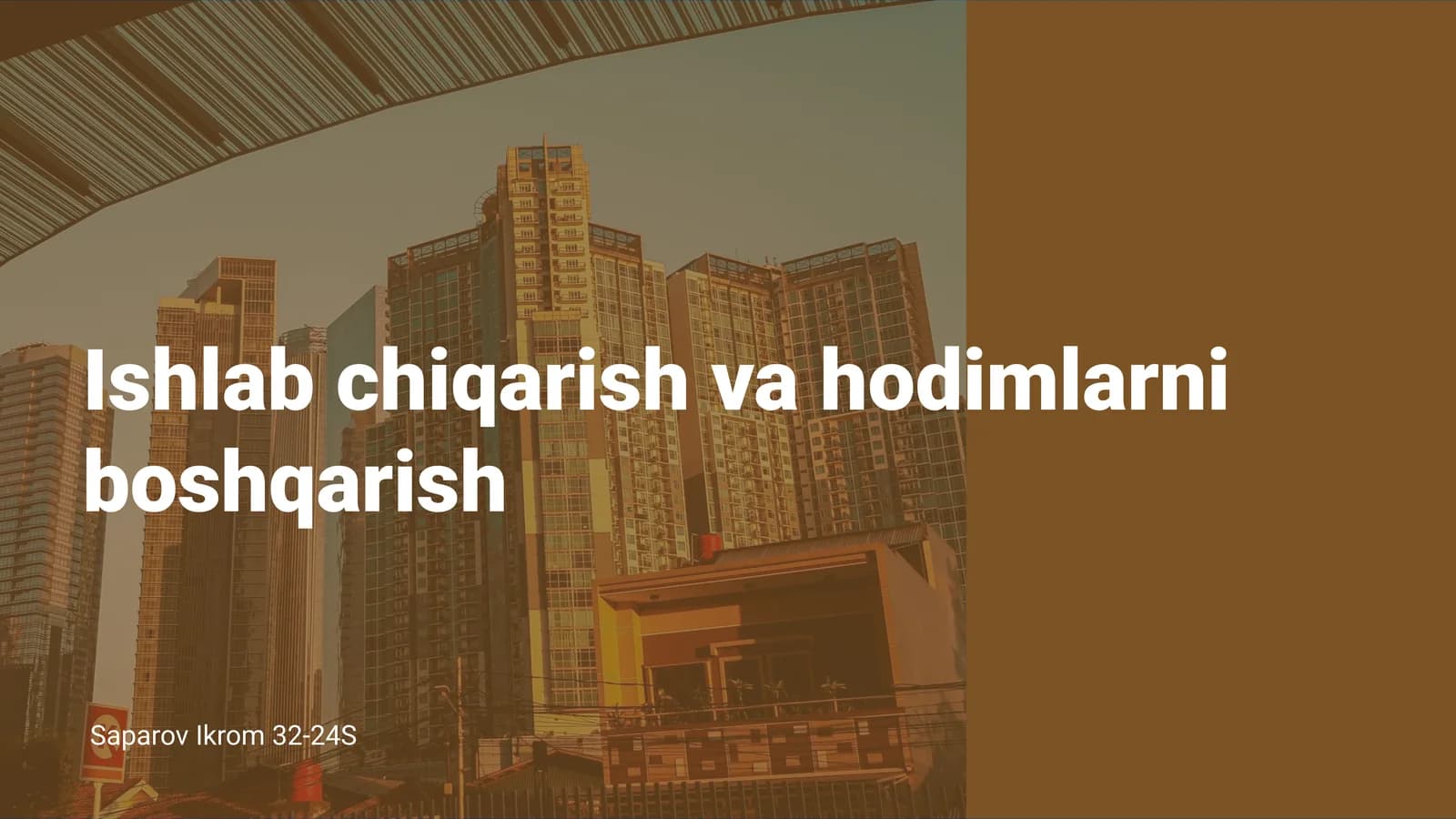 ishlab chiqarish va hodimlarni boshqarish