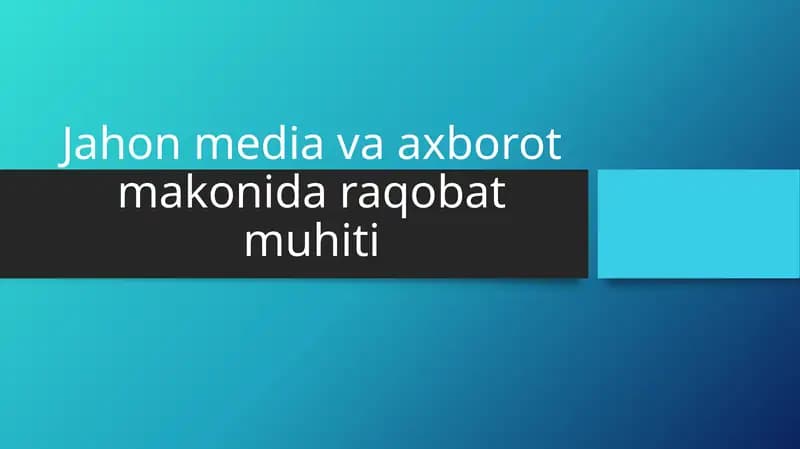 Bosma va omma axborot vositalari