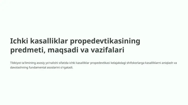Ichki kasalliklar propedevtikasi