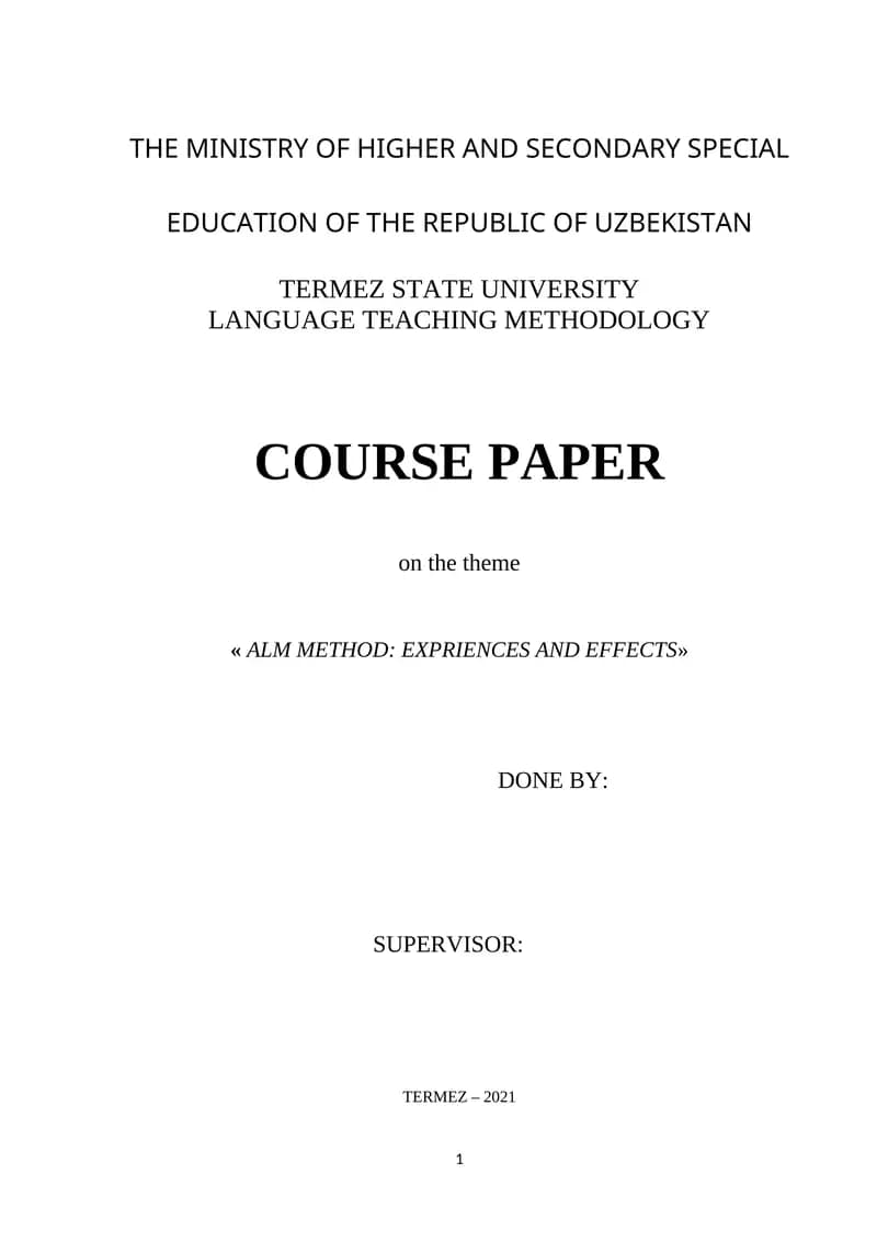 LANGUAGE TEACHING METHODOLOGY COURSE PAPER