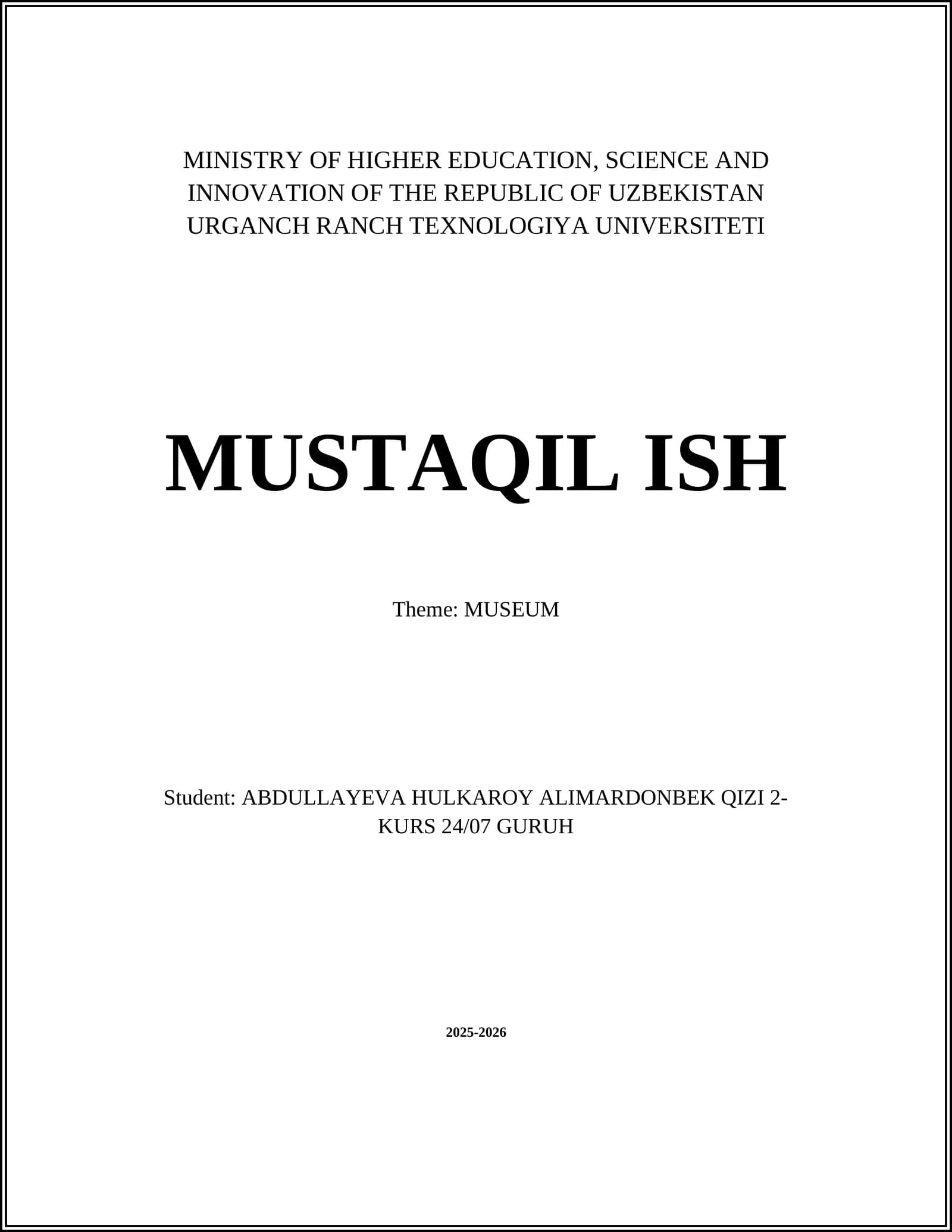 Museum Curation Course